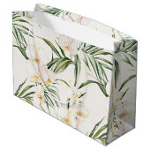 Tropische witte orchidee bloemen bruiloft groot cadeauzakje (Achterkant Gekanteld)