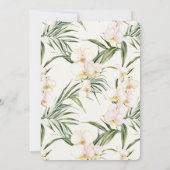 Tropische witte orchidee bloemen bruiloft kaart (Achterkant)