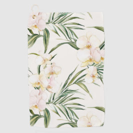 Tropische witte orchidee bloemen golfhanddoek