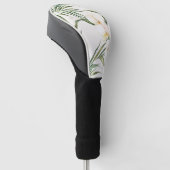 Tropische witte orchidee bloemen golfheadcover (Schuin)