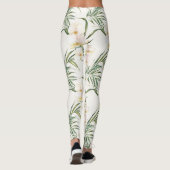 Tropische witte orchidee bloemen leggings (Achterkant)