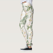Tropische witte orchidee bloemen leggings (Links)