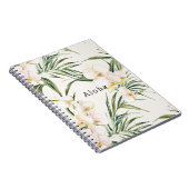 Tropische witte orchidee bloemen notitieboek (Rechterzijde)