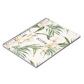 Tropische witte orchidee bloemen notitieboek (Linkerzijde)
