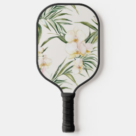 Tropische witte orchidee bloemen pickleball paddle