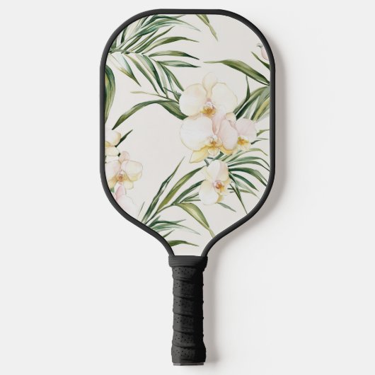Tropische witte orchidee bloemen pickleball paddle (Voorkant)