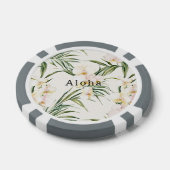 Tropische witte orchidee bloemen poker chips (Enkel)