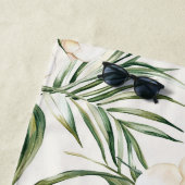 Tropische witte orchidee bloemen strandlaken (In situ)