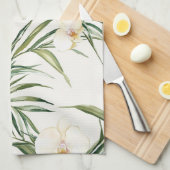 Tropische witte orchidee bloemen Vrijgezellenfeest Theedoek (Quarter Fold)