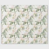 Tropische witte orchideeën bruidsdouche cadeaupapier (Vlak)
