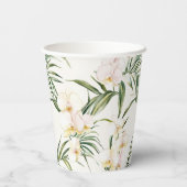 Tropische witte orchideeën bruidsdouche papieren bekers (Achterkant)