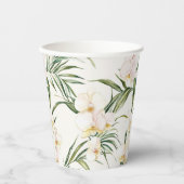 Tropische witte orchideeën bruidsdouche papieren bekers (Voorkant)