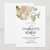 Tropische witte orchideeën bruiloft kaart (Voorkant / Achterkant)