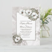 Tropische witte orchideeën bruiloft kaart (Staand voorkant)