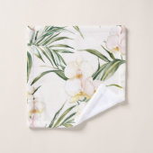 Tropische witte orchideeënbloemen   bad handdoek (Wasdoekje)