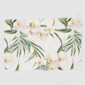 Tropische witte orchideeënbloemen   golfhanddoek (Horizontaal)