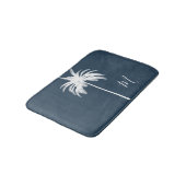 Tropische witte palmboom Elegant Monogram Badmat (Gekanteld)