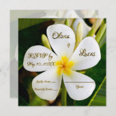 Tropische witte Plumeria - Nieuw begin - RSVP Kaart (Voorkant / Achterkant)