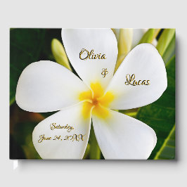 Tropische Witte Plumeria - Nieuw begin - Weddensch Gastenboek