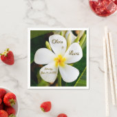 Tropische Witte Plumeria - Nieuw begin - Weddensch Servet (Insitu)