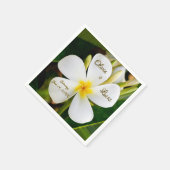 Tropische Witte Plumeria - Nieuw begin - Weddensch Servet (Hoek)
