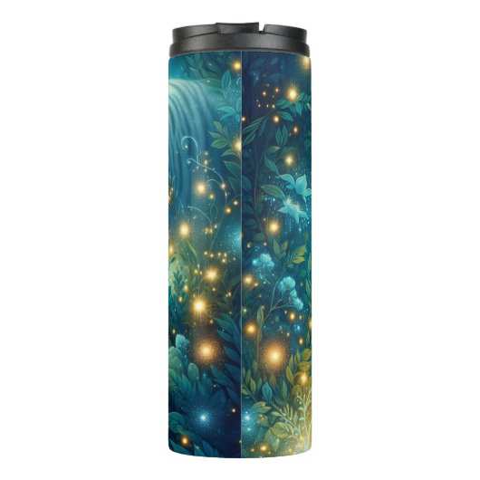 Tropische witte tijger Oerwoud Thermosbeker (Achterkant)