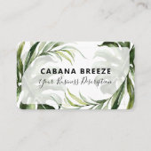 Tropische, witte zeep met botanische wand en zegen visitekaartje (Voorkant)