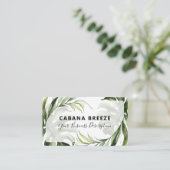 Tropische, witte zeep met botanische wand en zegen visitekaartje (Staand voorkant)