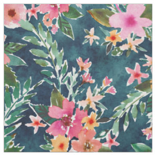 TROPISCHE WONDER Donkere Hibiscus Floral Stof