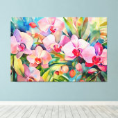 Tropische XL kunst Canvas Afdruk (Insitu (Houten vloer))