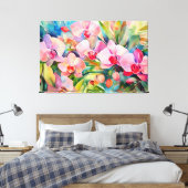 Tropische XL kunst Canvas Afdruk (Insitu (Slaapkamer))