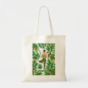 Tropische Yoga Plantenliefhebber Tote Bag