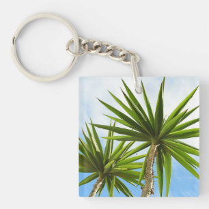 Tropische Yucca Palm Bladeren Schilder Effect Foto Sleutelhanger