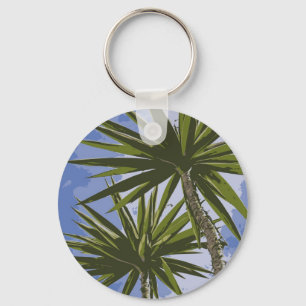Tropische Yucca Palm Bladeren Schilder Effect Foto Sleutelhanger