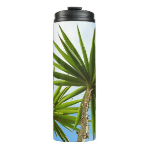 Tropische Yucca Palm Bladeren Schilder Effect Foto Thermosbeker
