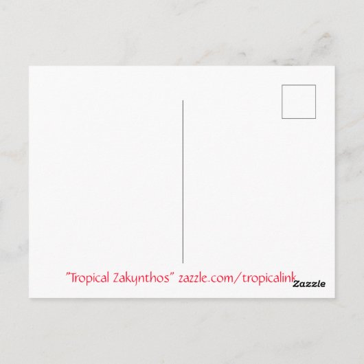 Tropische Zakynthos Briefkaart (Achterkant)