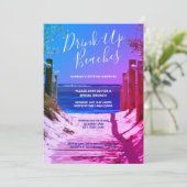 Tropische zand Drink op stranden Bridal Brunch Kaart (Staand voorkant)