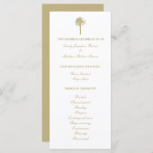 Tropische zandkleur strand bruiloft ceremonie prog programmakaart (Voorkant / Achterkant)