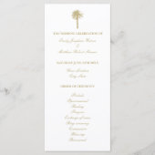 Tropische zandkleur strand bruiloft ceremonie prog programmakaart (Voorkant)