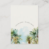 Tropische zandstralen palmbomen bruiloft goed informatiekaartje (Achterkant)