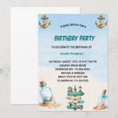 Tropische zandstrand fles zomerverjaardag kaart (Voorkant / Achterkant)