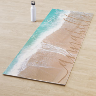 tropische zandstrand oceaanmeditatie gepersonalise yogamat