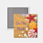 Tropische zandstrand schelpen zeesterren magneet (Voorkant / Achterkant)