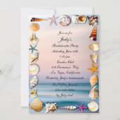 Tropische zandstrand & Seashell Bachelorette Party Kaart (Voorkant)