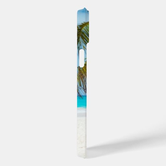 Tropische zandstrand van Turquoise Monogram palmbo Case-Mate iPhone Case (Achterkant / Rechts)