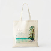 Tropische zandstrand Waterverf palmbomen bruiloft Tote Bag (Voorkant)
