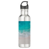 Tropische zandstrandoceaan gepersonaliseerd voor d waterfles  (Voorkant)