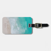 tropische zandstrandoceaan het avontuur begint bagagelabel (Voorkant horizontaal)