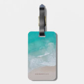 tropische zandstrandoceaan het avontuur begint bagagelabel (Achterkant verticaal)