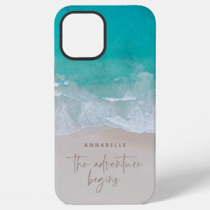tropische zandstrandoceaan het avontuur begint iPhone 12 pro max hoesje
